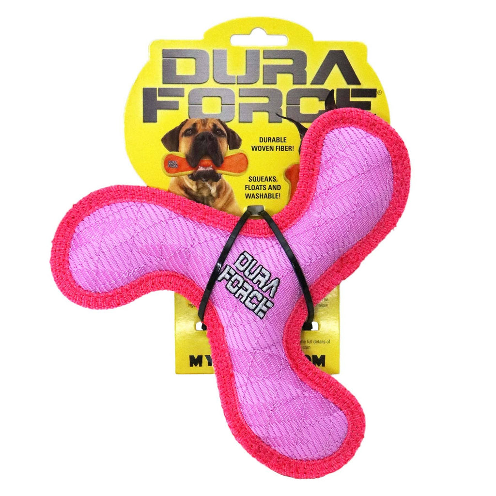 Tuffy Dog Toys - VIP Products - DuraForce Jr Boomerang - Pink, Durable, Squeaky Dog Toy - Dog.Dog.Cat.