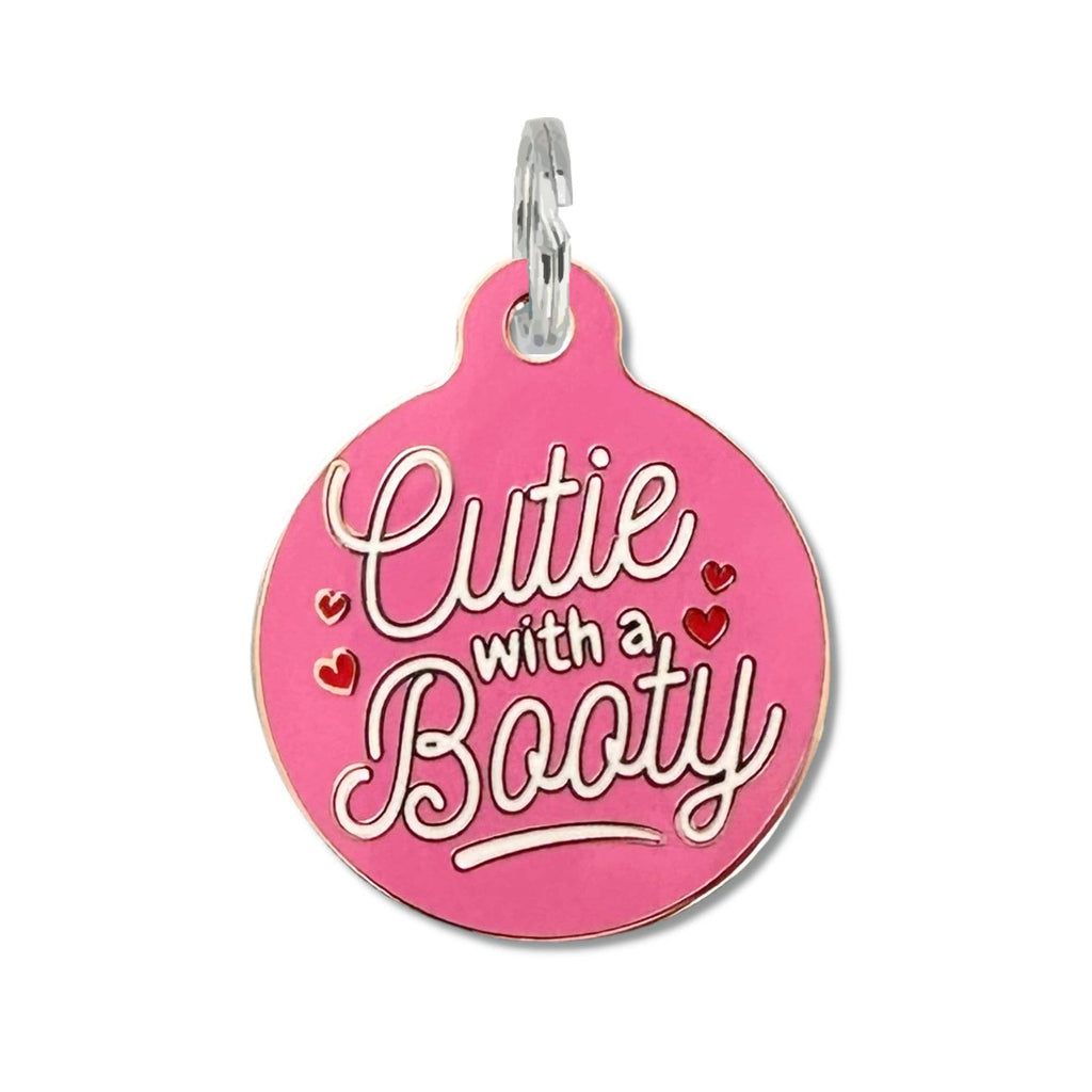 Cute Dog Collar Charm Personalized - Cutie with a Booty - Dog.Dog.Cat.