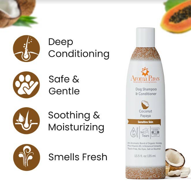 Aroma Paws - 13.5 Oz. Shampoo Coconut Papaya - Dog.Dog.Cat.