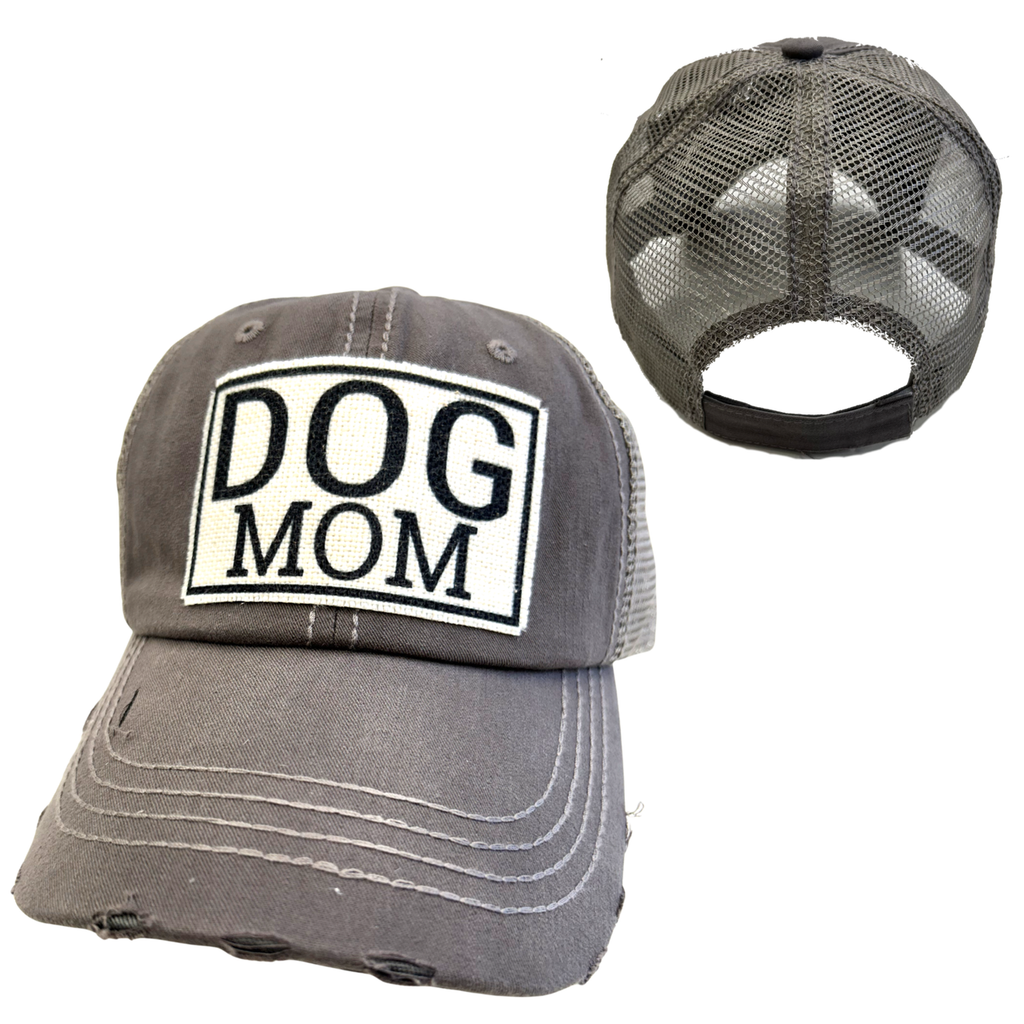 DOG MOM BALL CAP | WOMAN'S HAT | DISTRESSED - Dog.Dog.Cat.