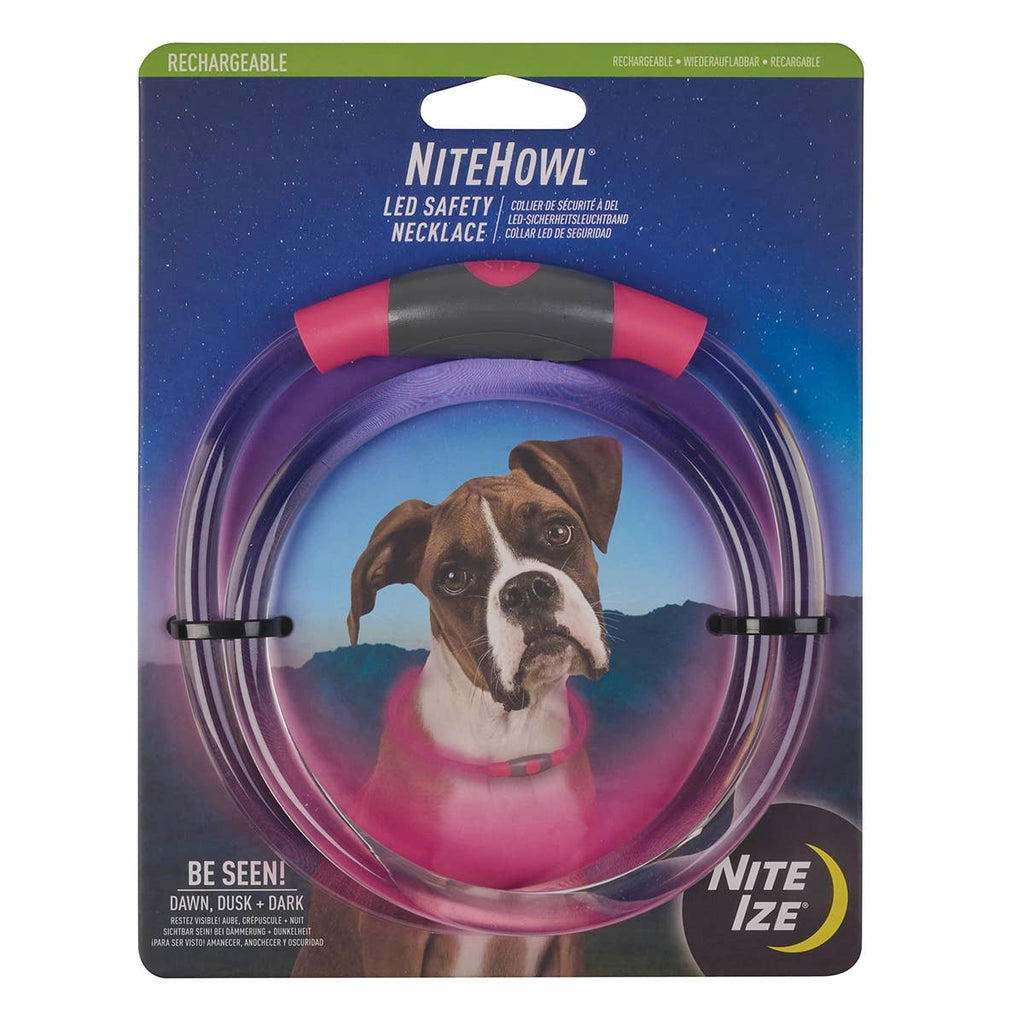 Nite Ize NiteHowl® Rechargeable LED Safety Necklace - Pink - Dog.Dog.Cat.