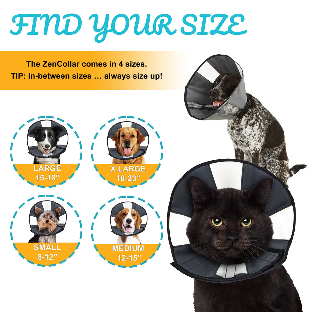 ZenCone Soft Recovery Collar with Windows by ZENPET for Comfortable Pet Healing - Dog.Dog.Cat.