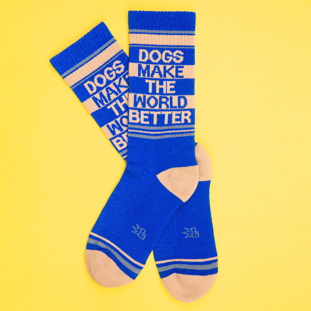 Dogs Make The World Better Gym Crew Socks - Dog.Dog.Cat.