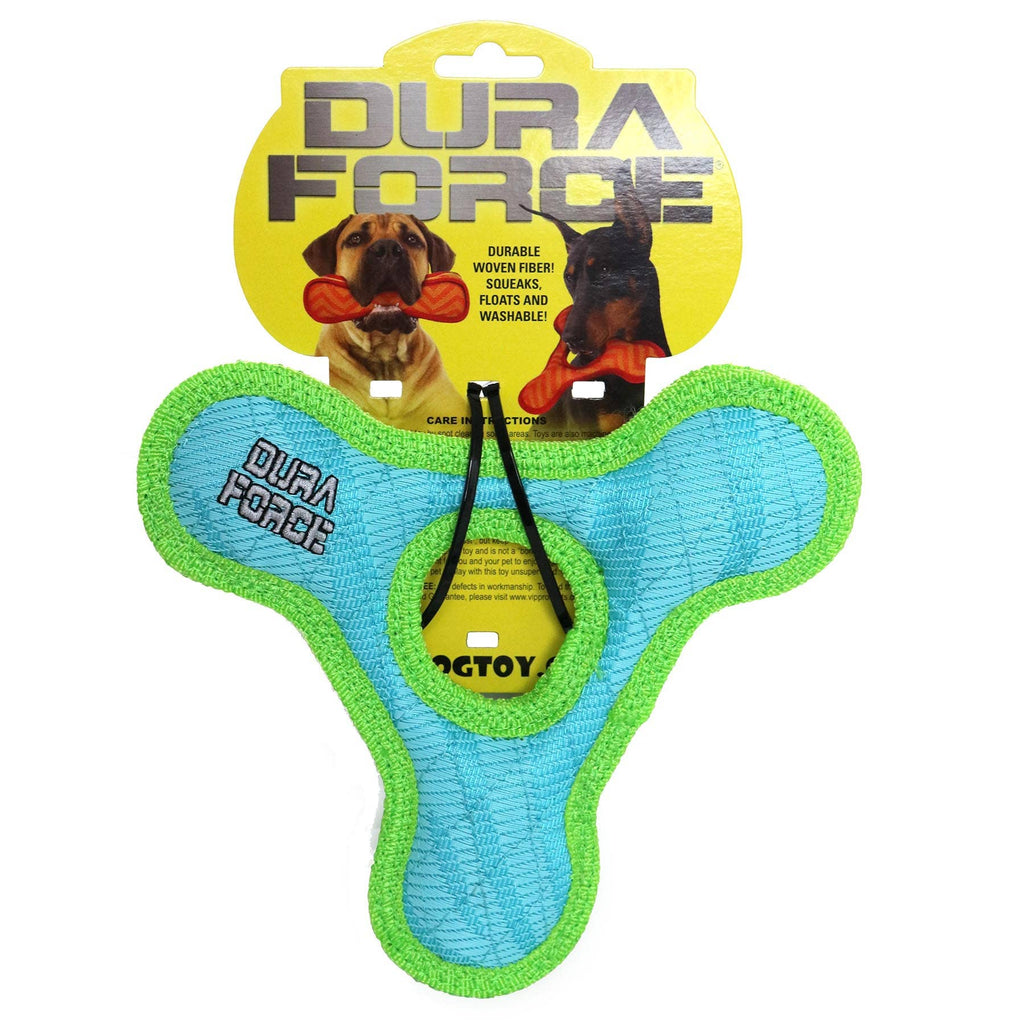 DuraForce Jr Triangle Ring - Blue, Durable, Squeaky Dog Toy - Dog.Dog.Cat.