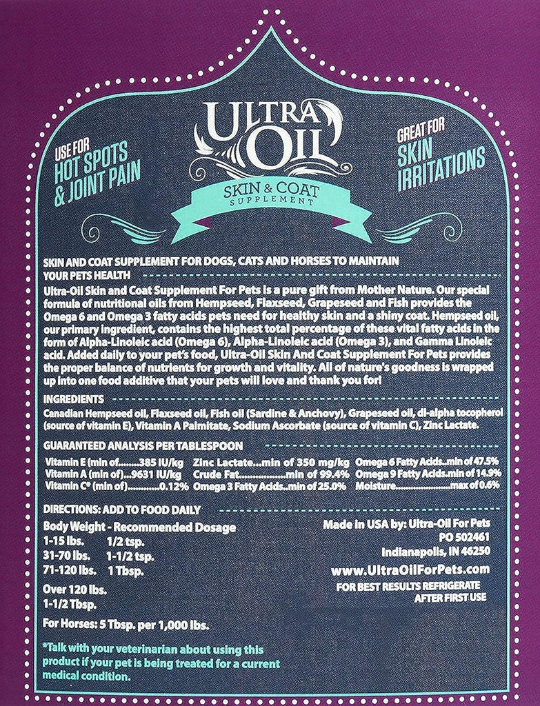 Ultra Oil Skin Coat Supplement - Dog.Dog.Cat.