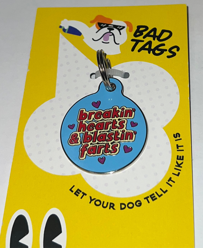 Cute Dog Collar Charm Personalized - breakin' hearts & blastin' farts - Dog.Dog.Cat.