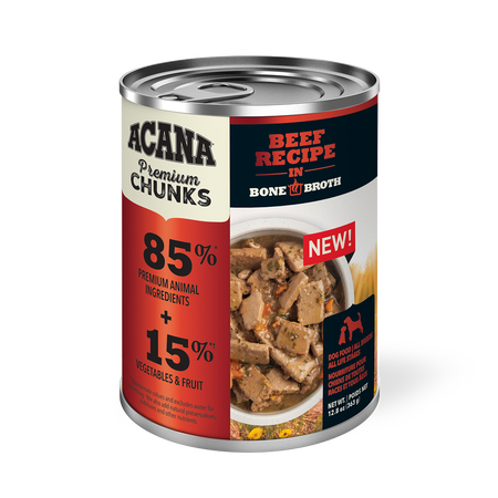 Acana Canned Bone Broth - Beef, Duck, Lamb, Pork & Puppy Recipes - 12.8 oz - Dog.Dog.Cat.