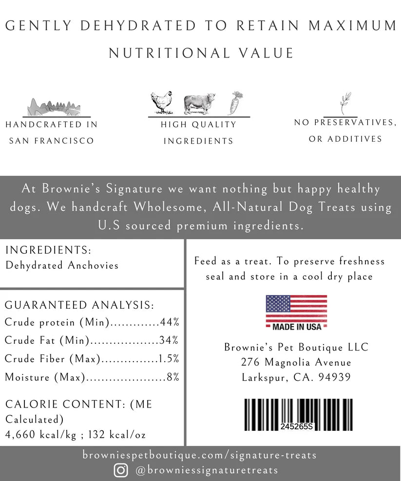 Wild Whole Anchovies Dog or Cat Treats - 1.5 Oz - Dog.Dog.Cat.