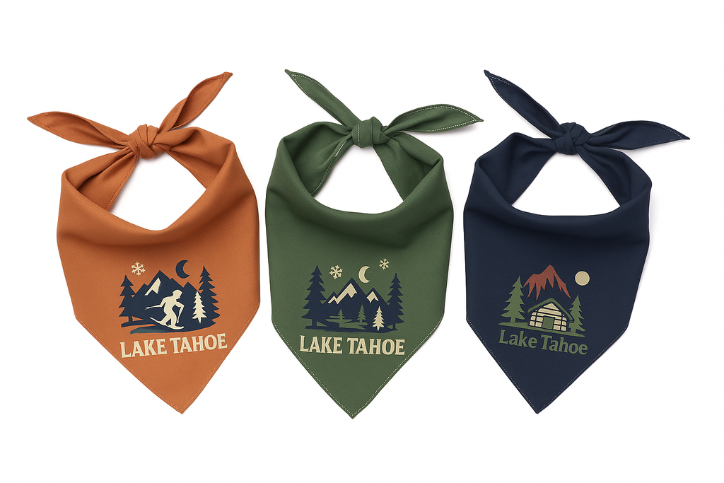 Lake Tahoe Bandana Custom Design - Navy Blue - Dog.Dog.Cat.