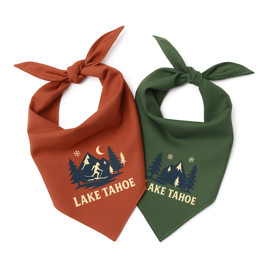 Lake Tahoe Bandana Custom Design - Forest Green - Dog.Dog.Cat.