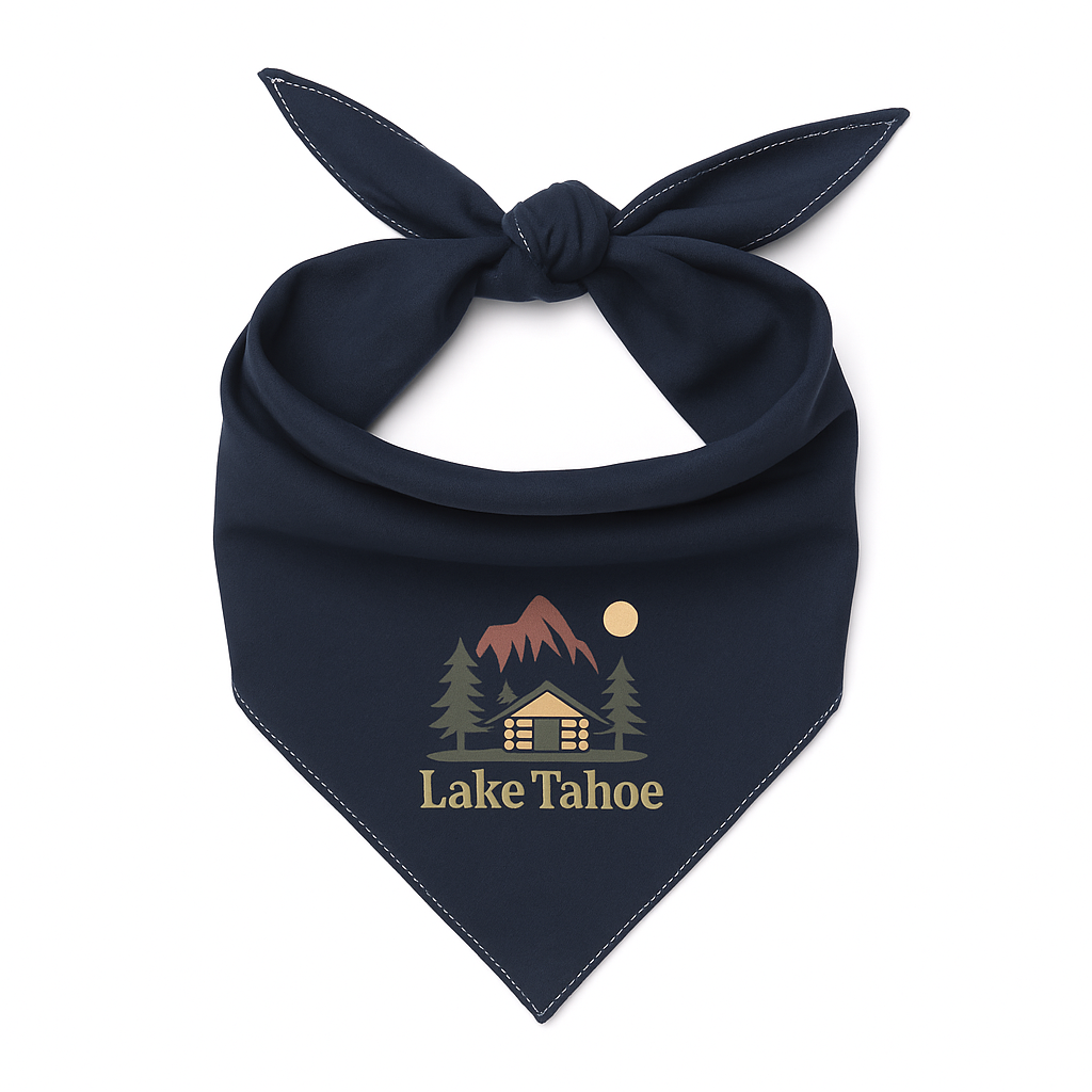 Lake Tahoe Bandana Custom Design - Navy Blue - Dog.Dog.Cat.