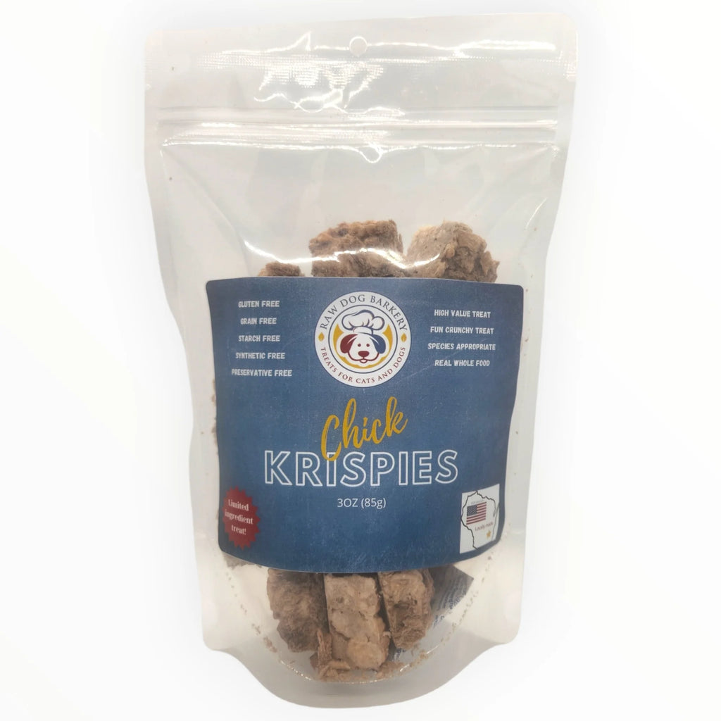 Chick Krispies -  The "Rice Krispie" version of a dog treat made from just chicken. - Dog.Dog.Cat.