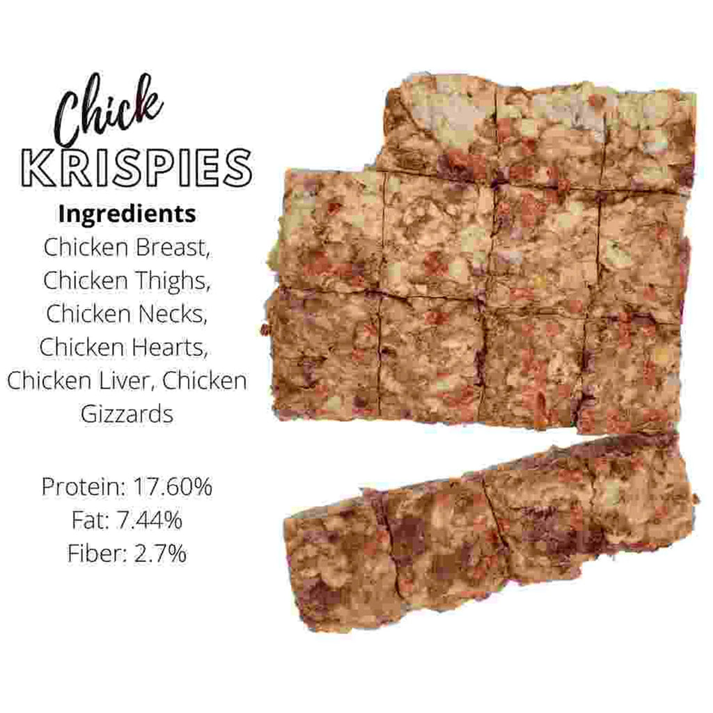 Chick Krispies -  The "Rice Krispie" version of a dog treat made from just chicken. - Dog.Dog.Cat.
