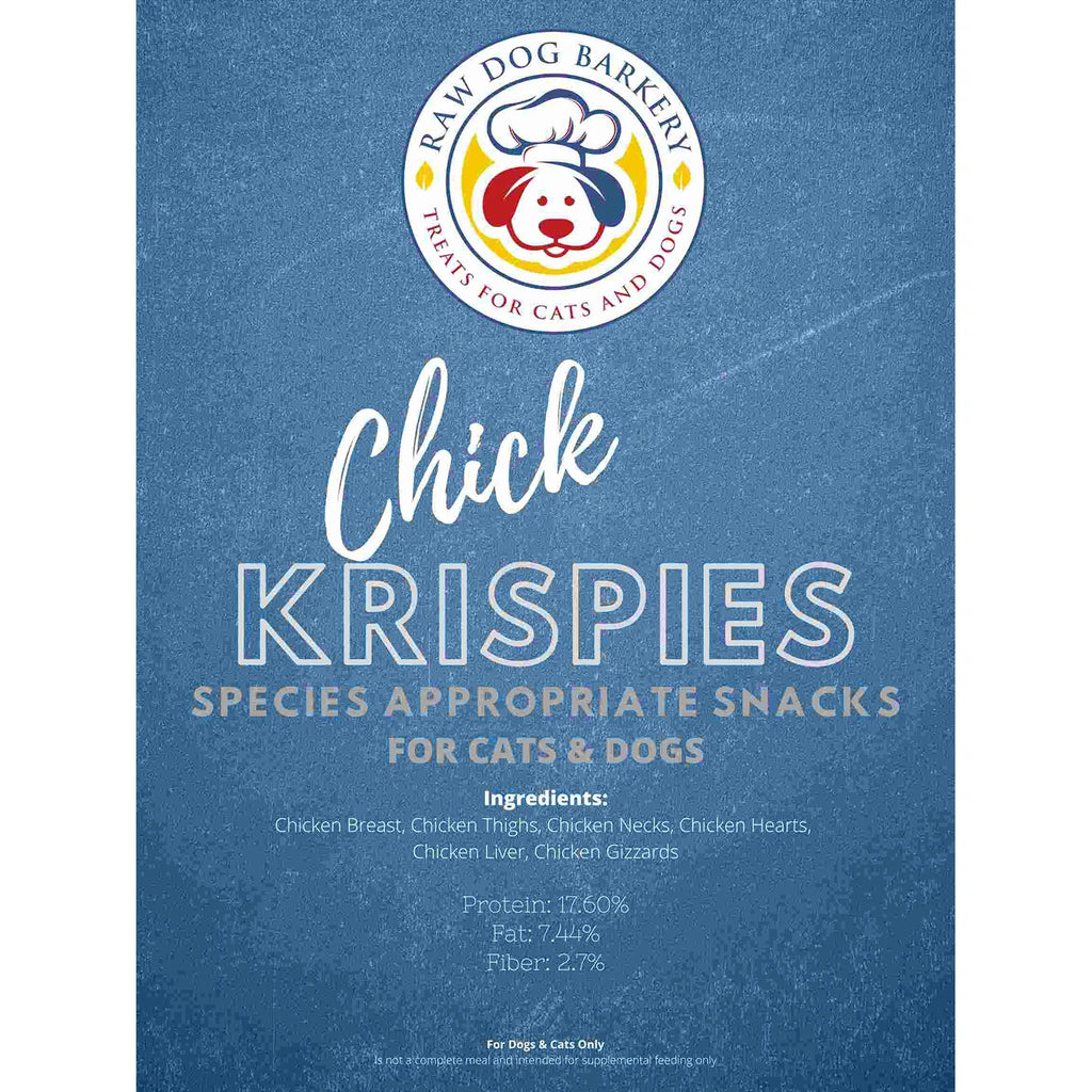 Chick Krispies -  The "Rice Krispie" version of a dog treat made from just chicken. - Dog.Dog.Cat.