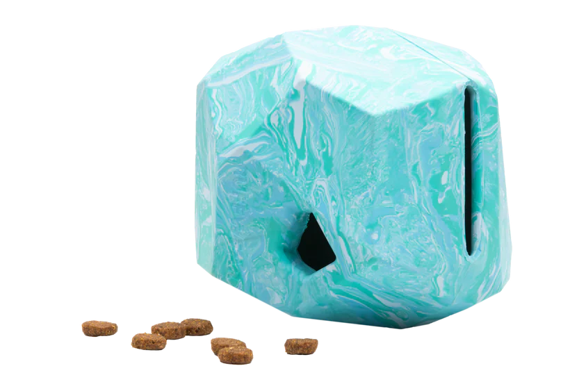 Gnawt-a-Rock™ rubber fetch & puzzle dog toy  Color  Glacial Blue  Purple Orchid - Dog.Dog.Cat.