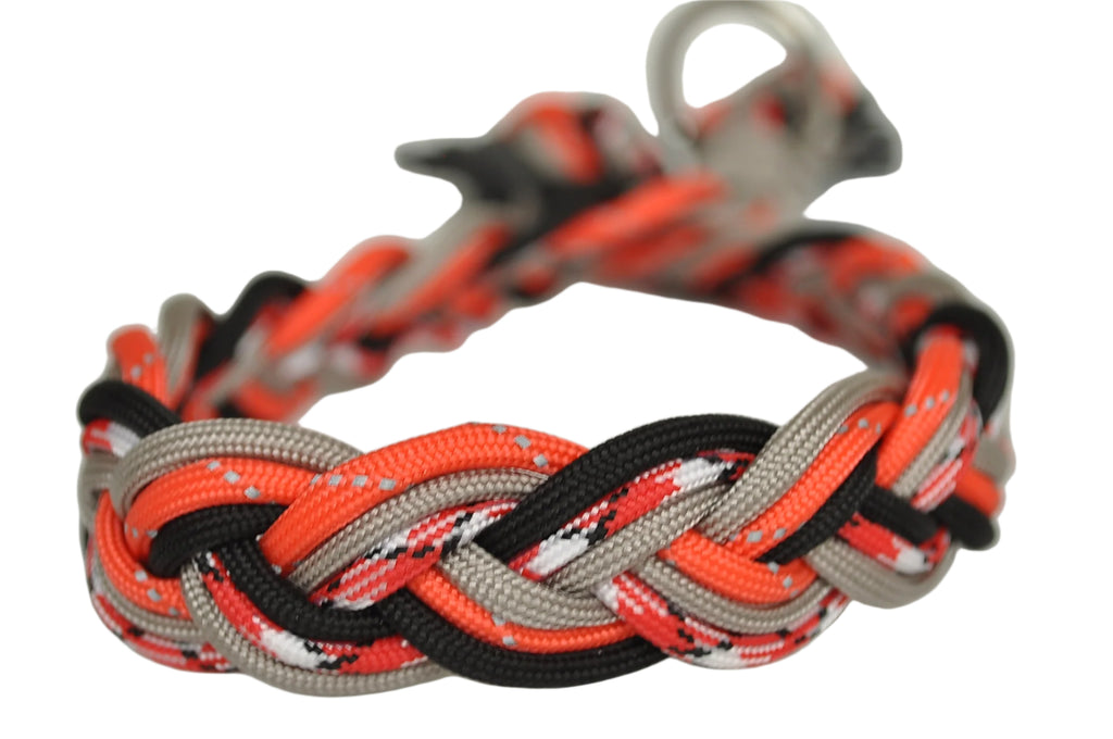 Dog Dog Cat Paracord Dog Leash-Orange/red/reflective : 6' adjustable - Dog.Dog.Cat.