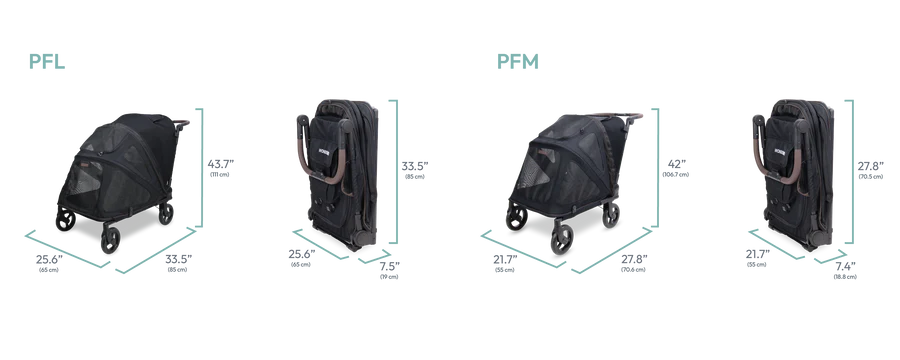 Wonderfold PF Flat Fold Pet Stroller with Durable Frame and Smooth Maneuvering - Dog.Dog.Cat.