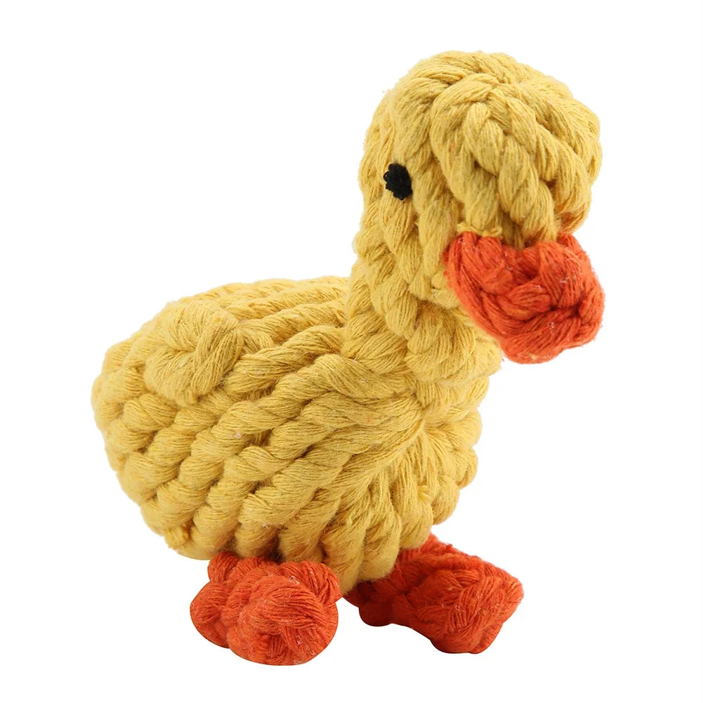 Rope Animal Dog Toy  - Yellow Duck - Dog.Dog.Cat.