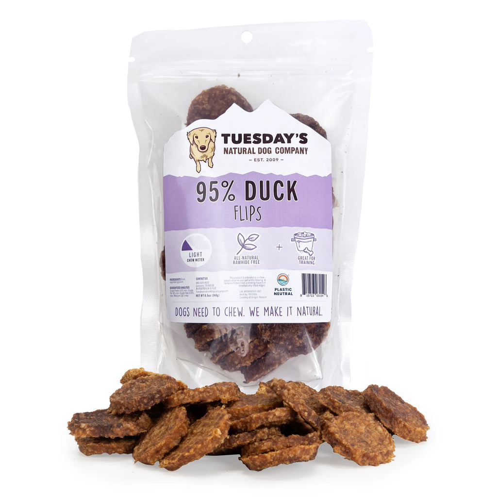95% Meat Flips-Duck Dog Treats : 8.5 oz - Dog.Dog.Cat.