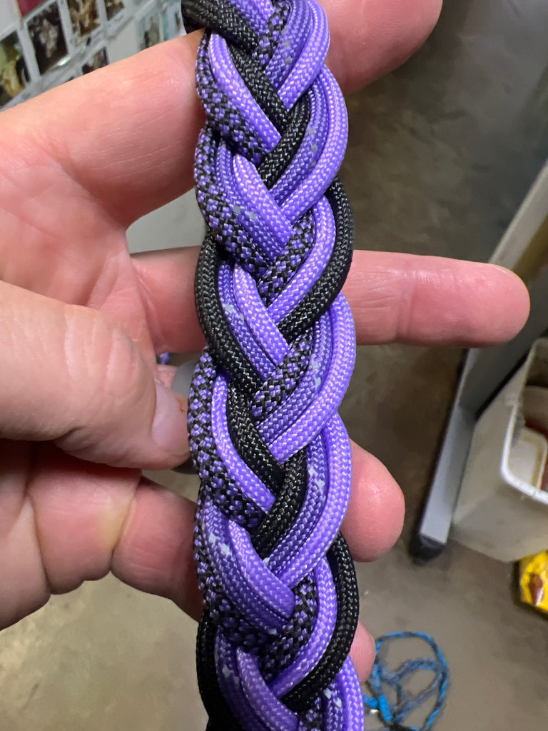 Paracord Dog Collar Original-Purple Reflecitv : LRG 15-24" - Dog.Dog.Cat.