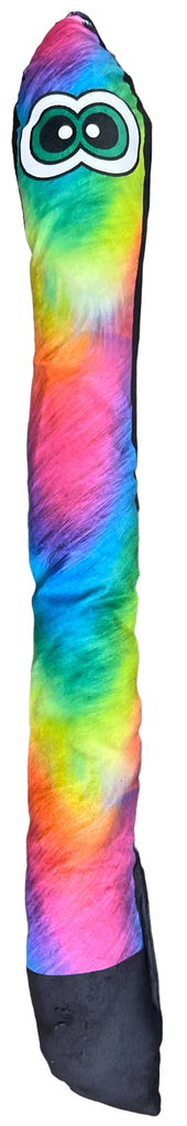 Snake Dog Toy with Squeaker and Scrunch -  Blue/Green or Rainbow Striped. 23" Long - Dog.Dog.Cat.