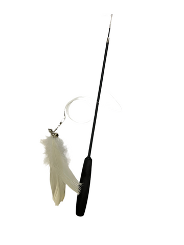 Telescoping Cat Wand Toy for Interactive Play and Exercise Two sizes 38" and 70" - Dog.Dog.Cat.