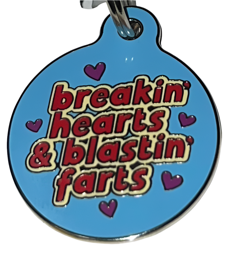 Cute Dog Collar Charm Personalized - breakin' hearts & blastin' farts - Dog.Dog.Cat.