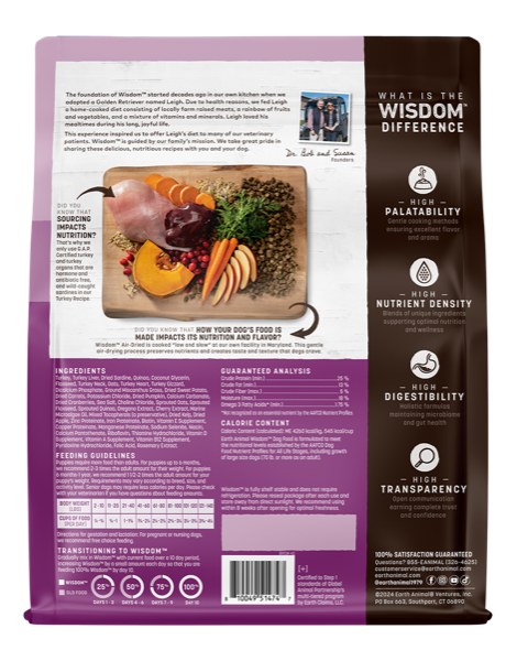 Earth Animal Wisdom Air Dried Dog Food - Sea to Stream, Chicken, Turkey - Dog.Dog.Cat.