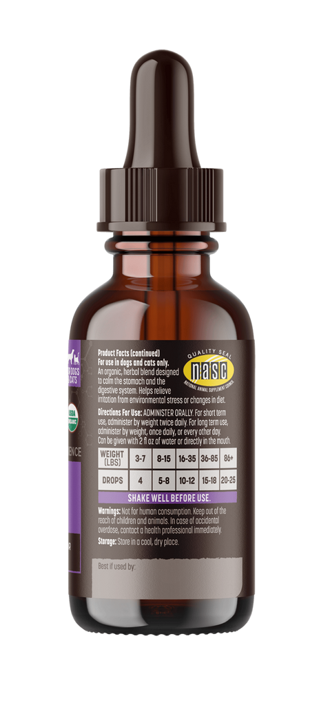 Earth Animal Supplement- No More Runs : 2 oz - Dog.Dog.Cat.