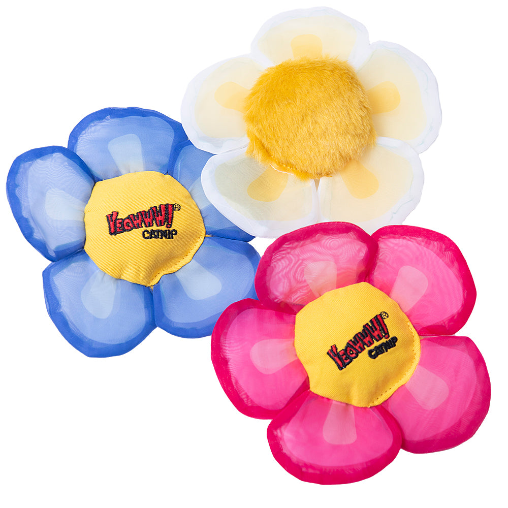 Yeowww! Catnip Daisy's Flower Tops Cat Toy White - Dog.Dog.Cat.