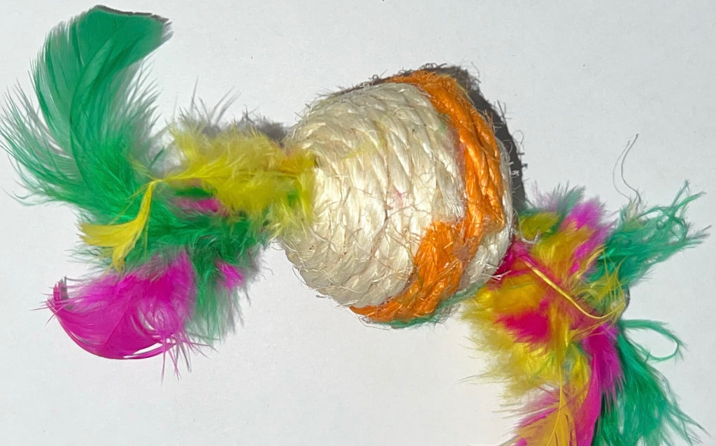 Sisal Cat Toy Balls with Feather - Dog.Dog.Cat.