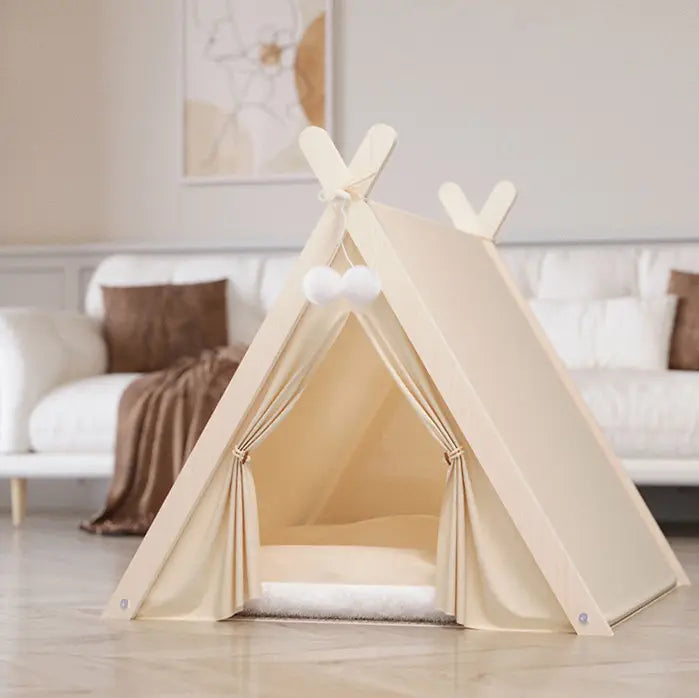 Four Seasons Room and Bed Tent with Pine Wood Frame in a variety of colors. - Dog.Dog.Cat.
