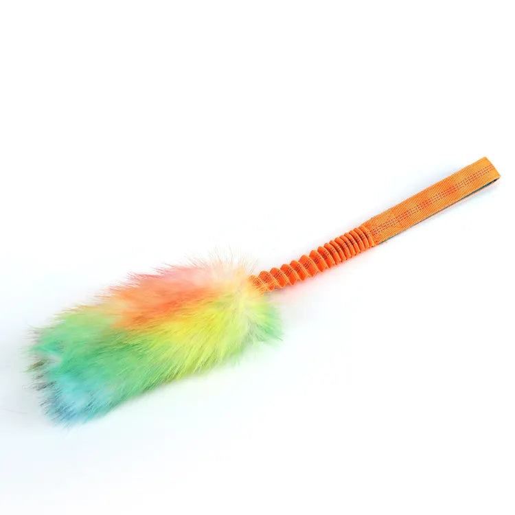 Custom Hanging Bungee Dog Chew Toy Plush Fur Dog Tug Pull Toy Interactive Dog Toys For Aggressive - Dog.Dog.Cat.