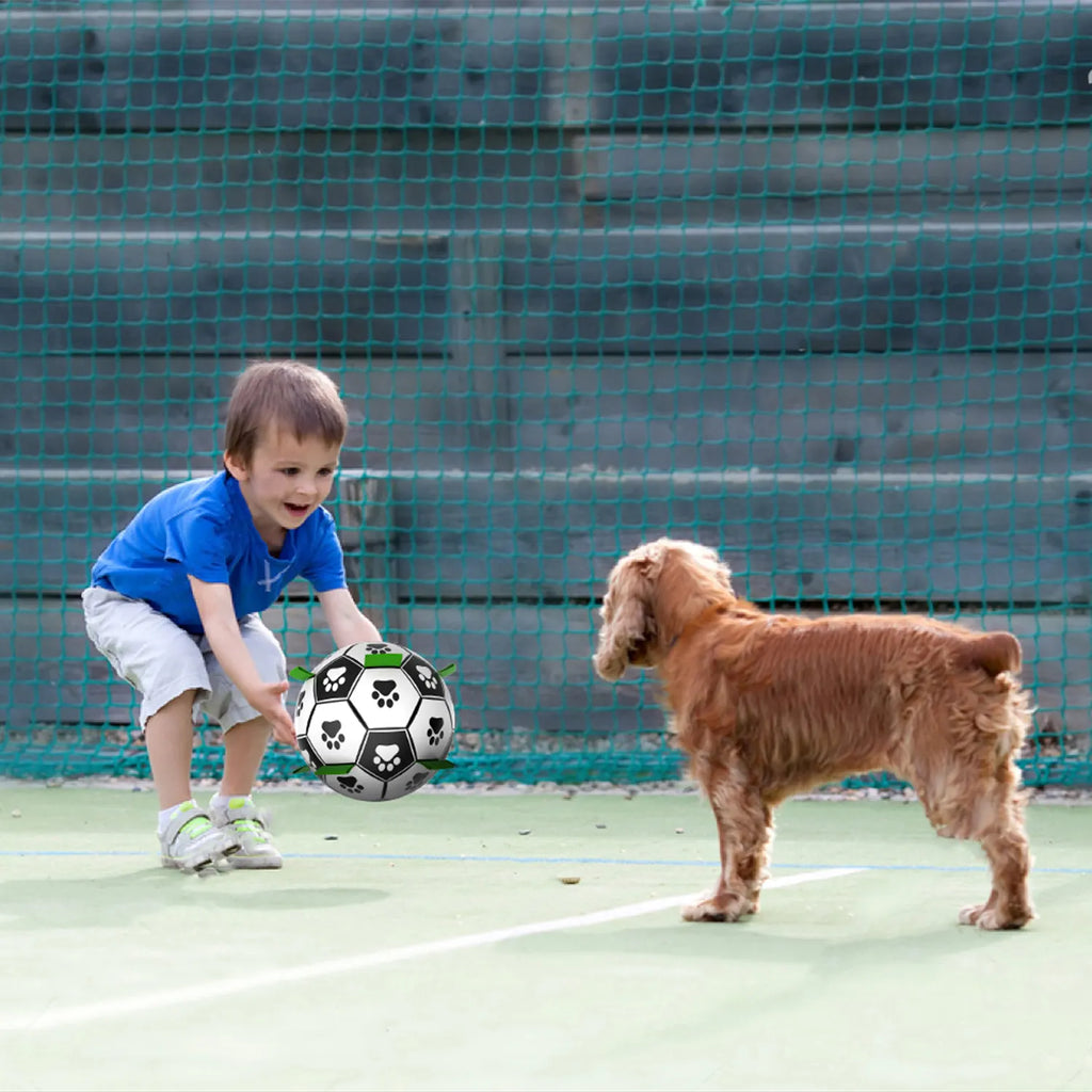 Dog Soccer Ball Toy with Tabs includes Free Pump Glow in the Dark or Standard in two sizes - Dog.Dog.Cat.