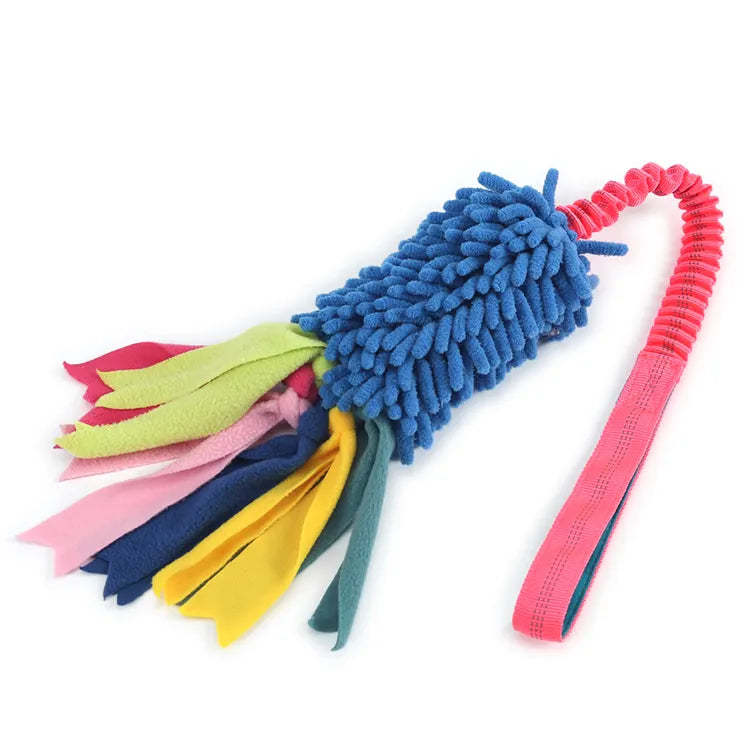 Custom Hanging Bungee Dog Chew Toy Plush Fur Dog Tug Pull Toy Interactive Dog Toys For Aggressive - Dog.Dog.Cat.