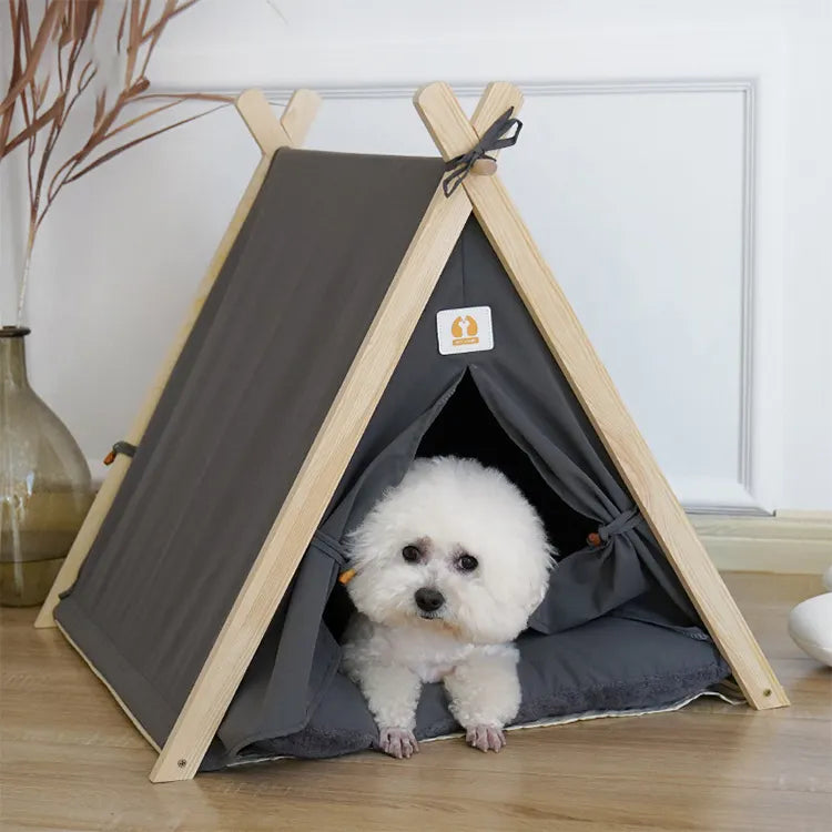 Four Seasons Room and Bed Tent with Pine Wood Frame in a variety of colors. - Dog.Dog.Cat.