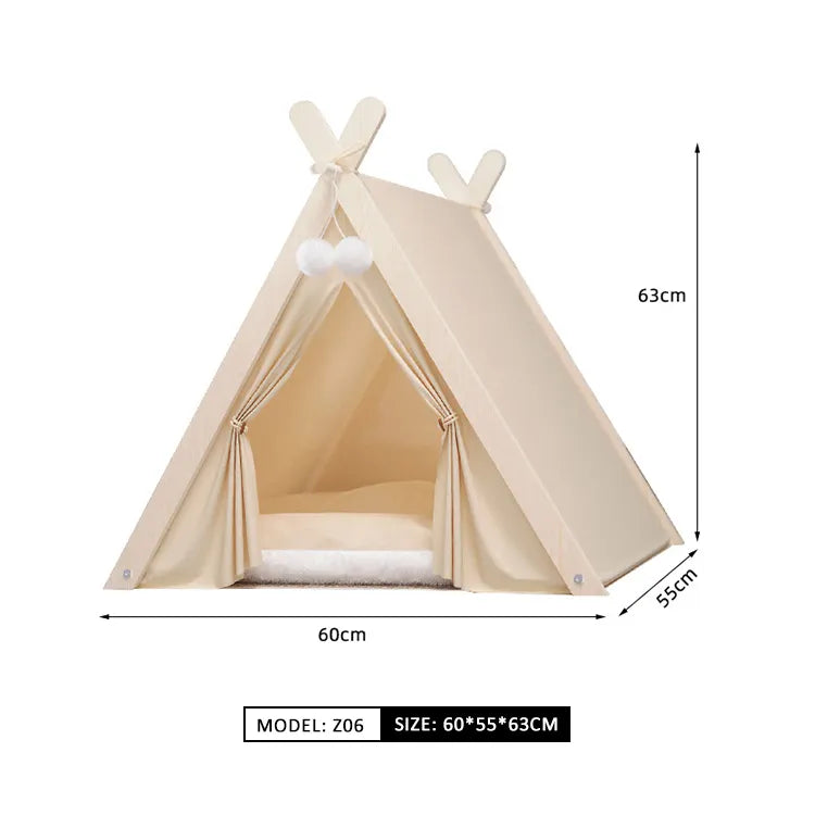 Four Seasons Room and Bed Tent with Pine Wood Frame in a variety of colors. - Dog.Dog.Cat.