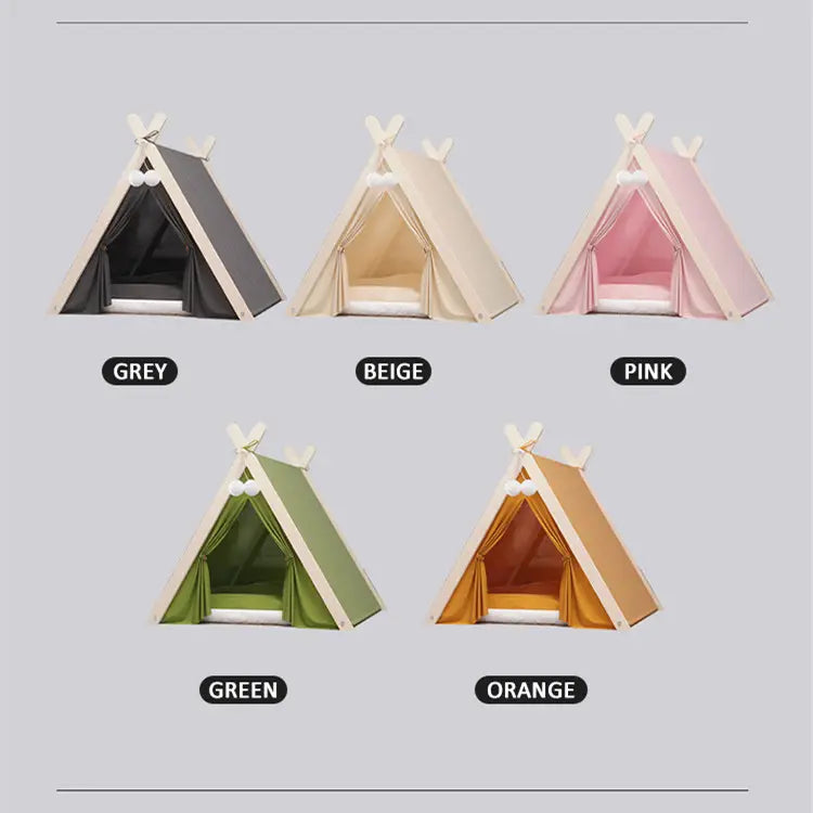 Four Seasons Room and Bed Tent with Pine Wood Frame in a variety of colors. - Dog.Dog.Cat.
