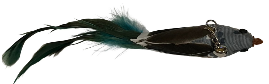 Everything Wand Cat Toy Attachment - Light Blue and Dark Green Bird 9" - Dog.Dog.Cat.