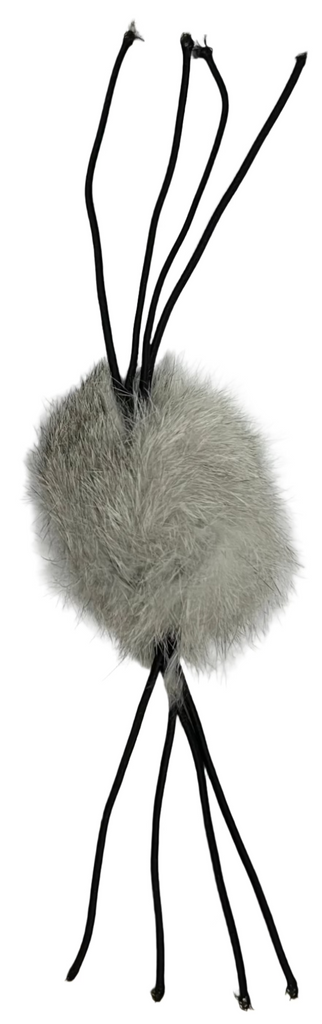 Rabbit Fur Cat Toys - Ball of real Fur with 8 Strings attached (furry spider) - Dog.Dog.Cat.