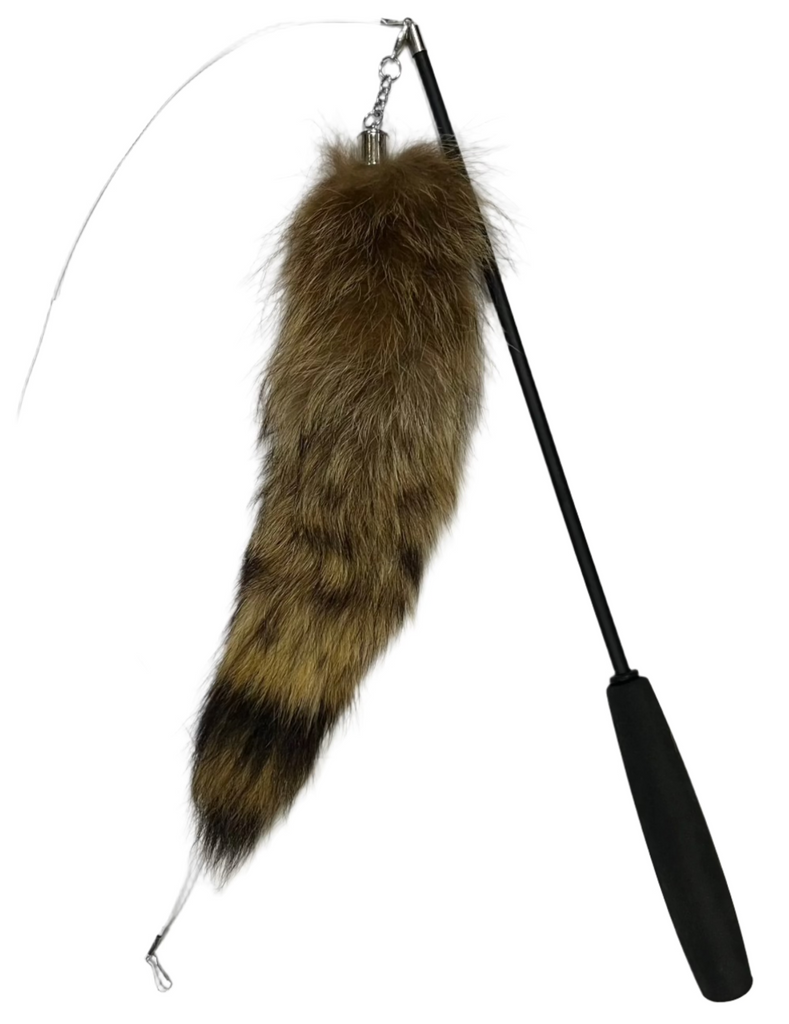 Fox Fur Plush Tail and Telescoping Wand Cat Toy - Dog.Dog.Cat.