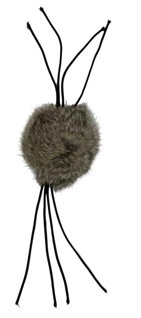 Rabbit Fur Cat Toys - Ball of real Fur with 8 Strings attached (furry spider) - Dog.Dog.Cat.