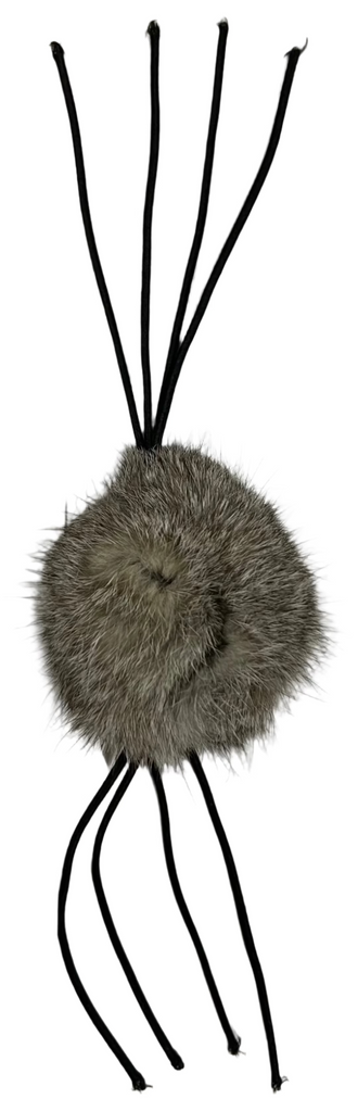 Rabbit Fur Cat Toys - Ball of real Fur with 8 Strings attached (furry spider) - Dog.Dog.Cat.