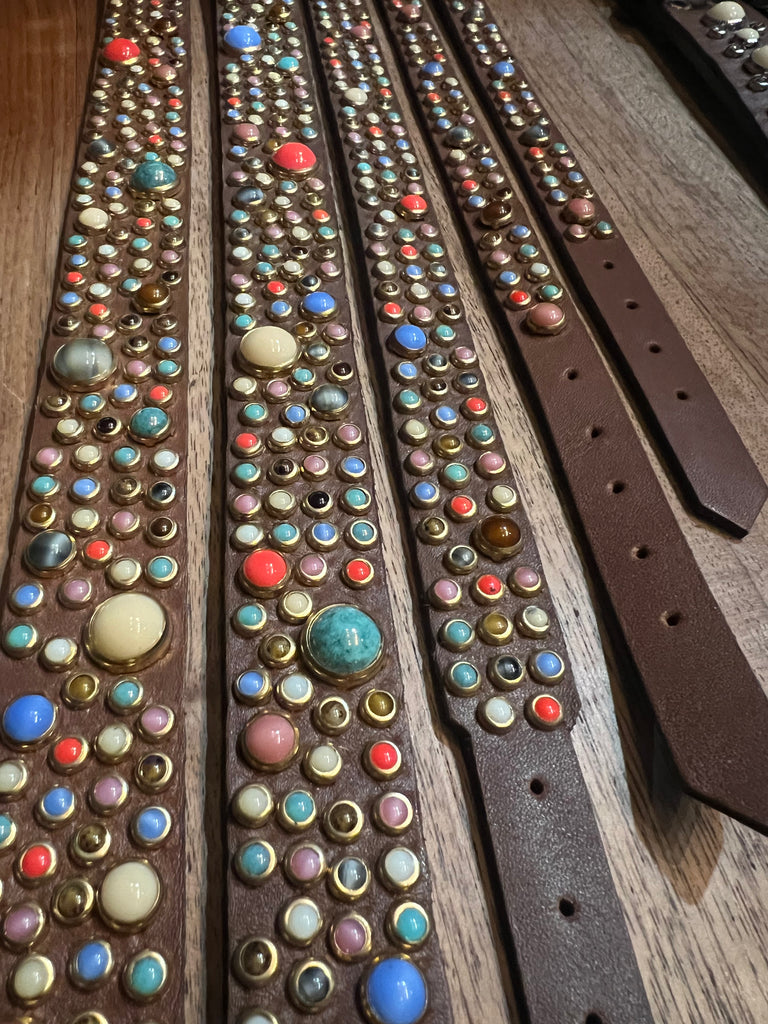 RN Design Dog Collar Chestnut / Jean Multi Stones - Dog.Dog.Cat.