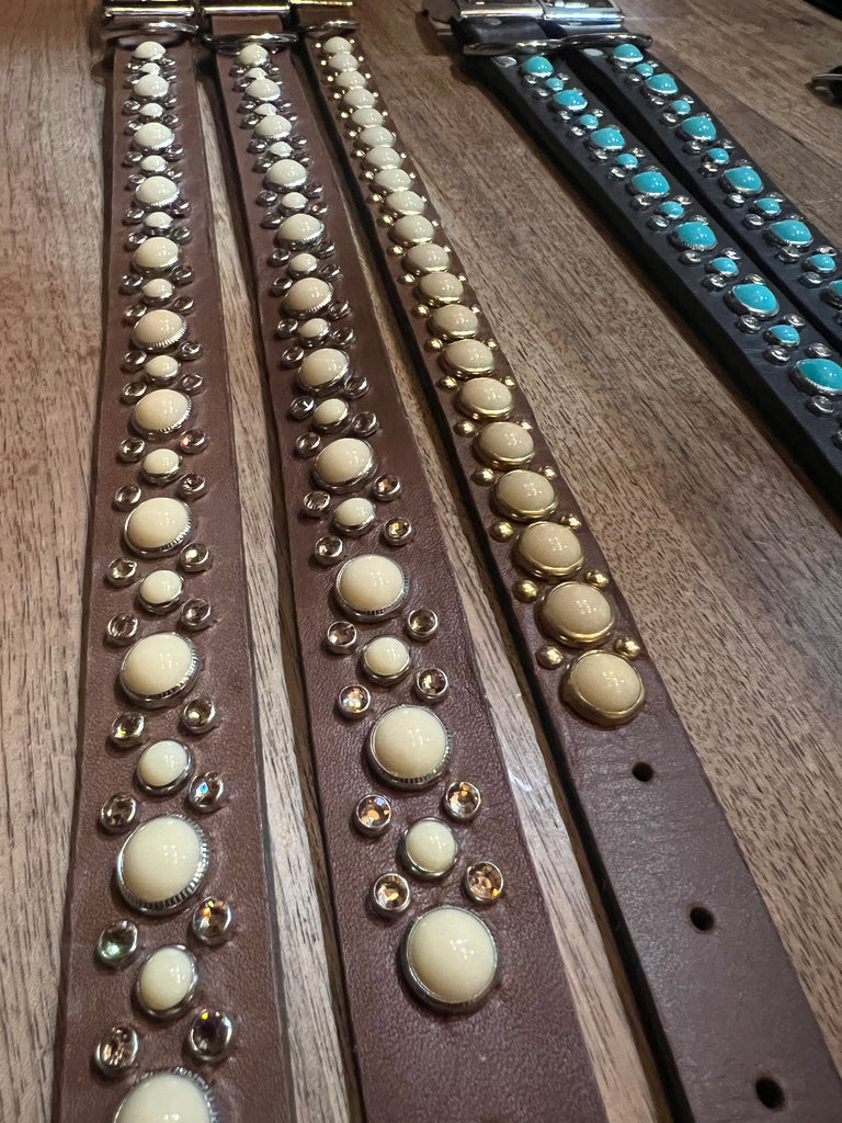 RN Design Dog Collar / Sadie HB Chestnut Ivory Gold - Dog.Dog.Cat.