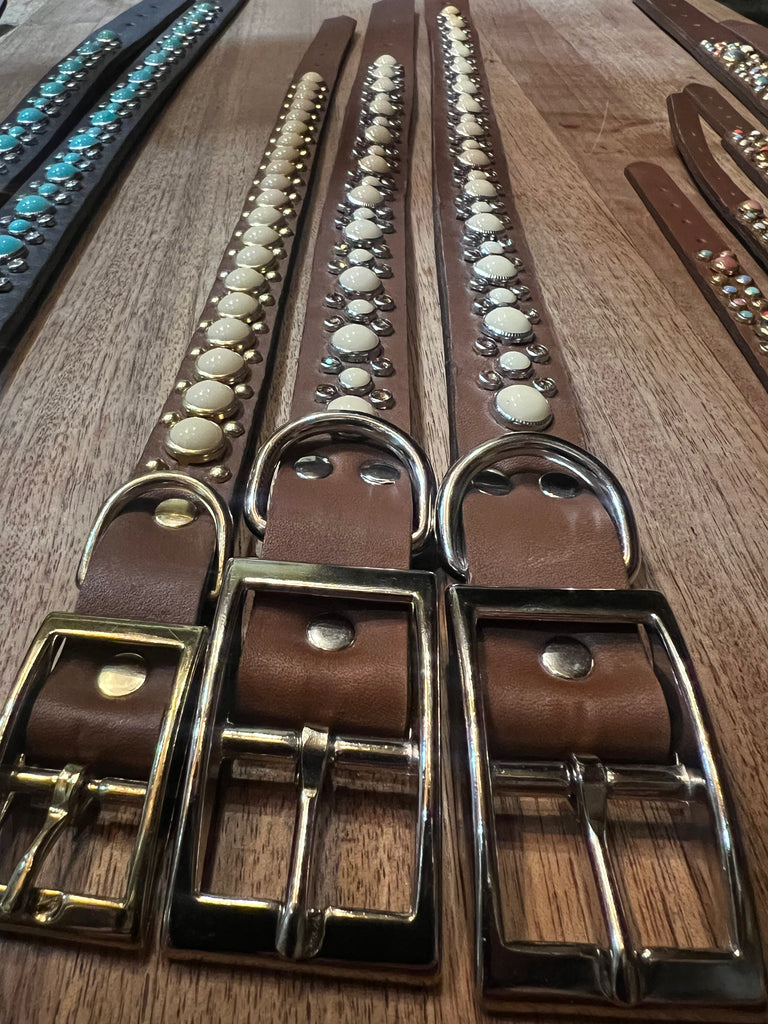 RN Design Dog Collar / Sadie HB Chestnut Ivory Gold - Dog.Dog.Cat.