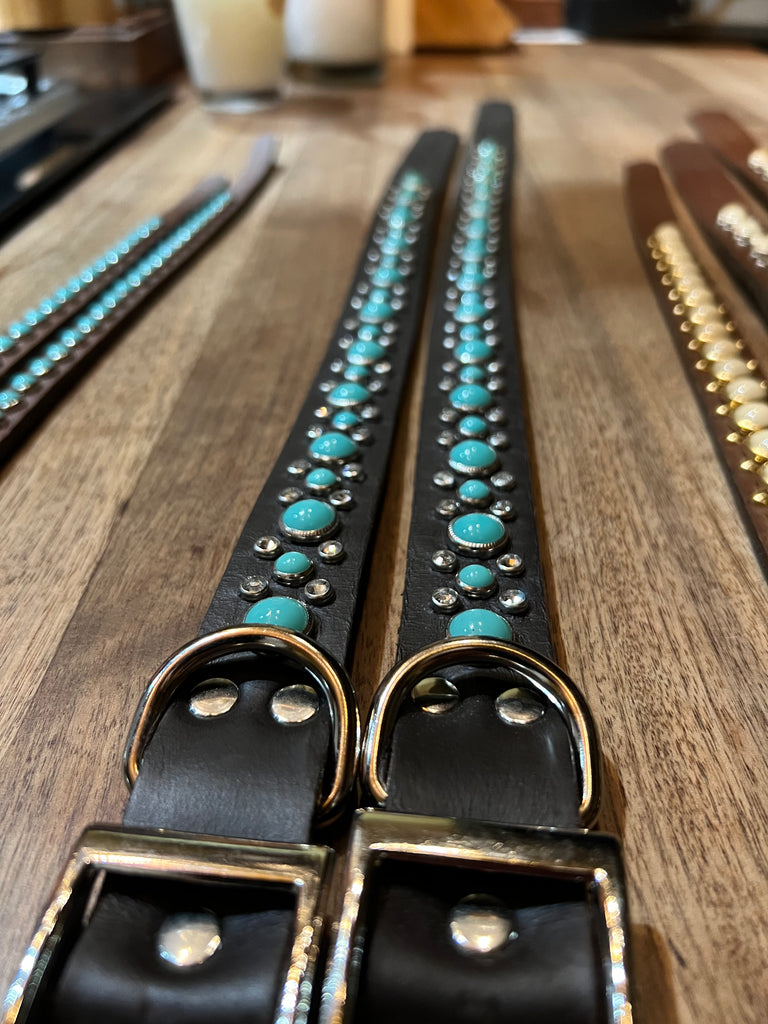 RN Design Dog Collar / HB Combo Black Turquoise Clear Nickel - Dog.Dog.Cat.