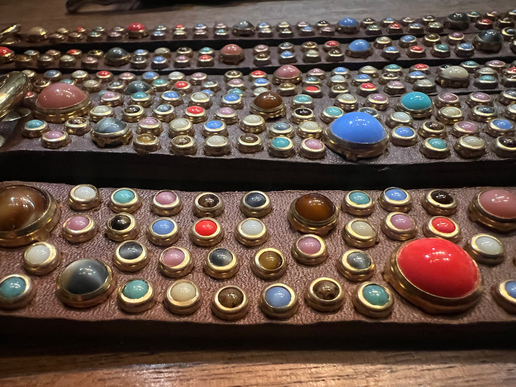 RN Design Dog Collar Chestnut / Jean Multi Stones - Dog.Dog.Cat.