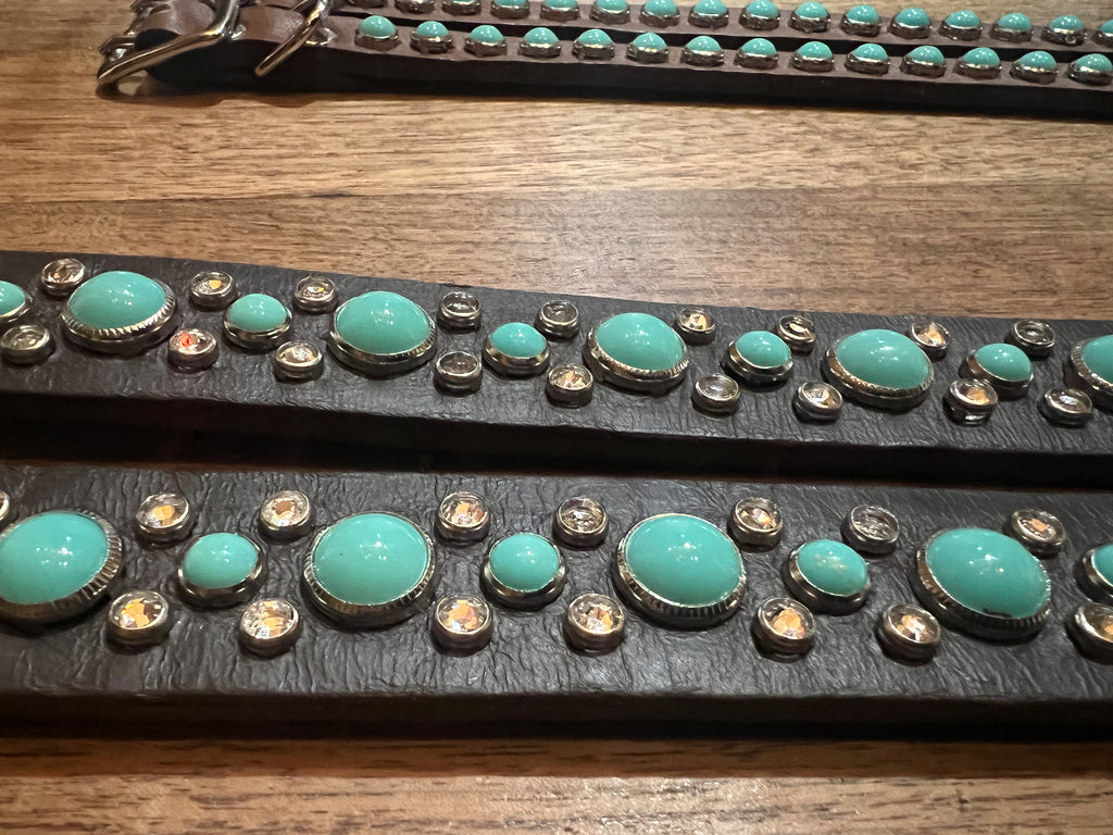 RN Design Dog Collar / HB Combo Black Turquoise Clear Nickel - Dog.Dog.Cat.