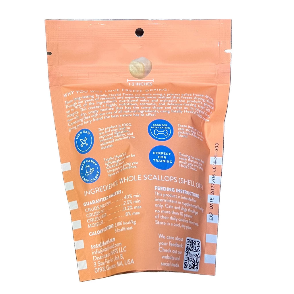 Totally Hook'd Freeze Dried Scallops - Dog.Dog.Cat.
